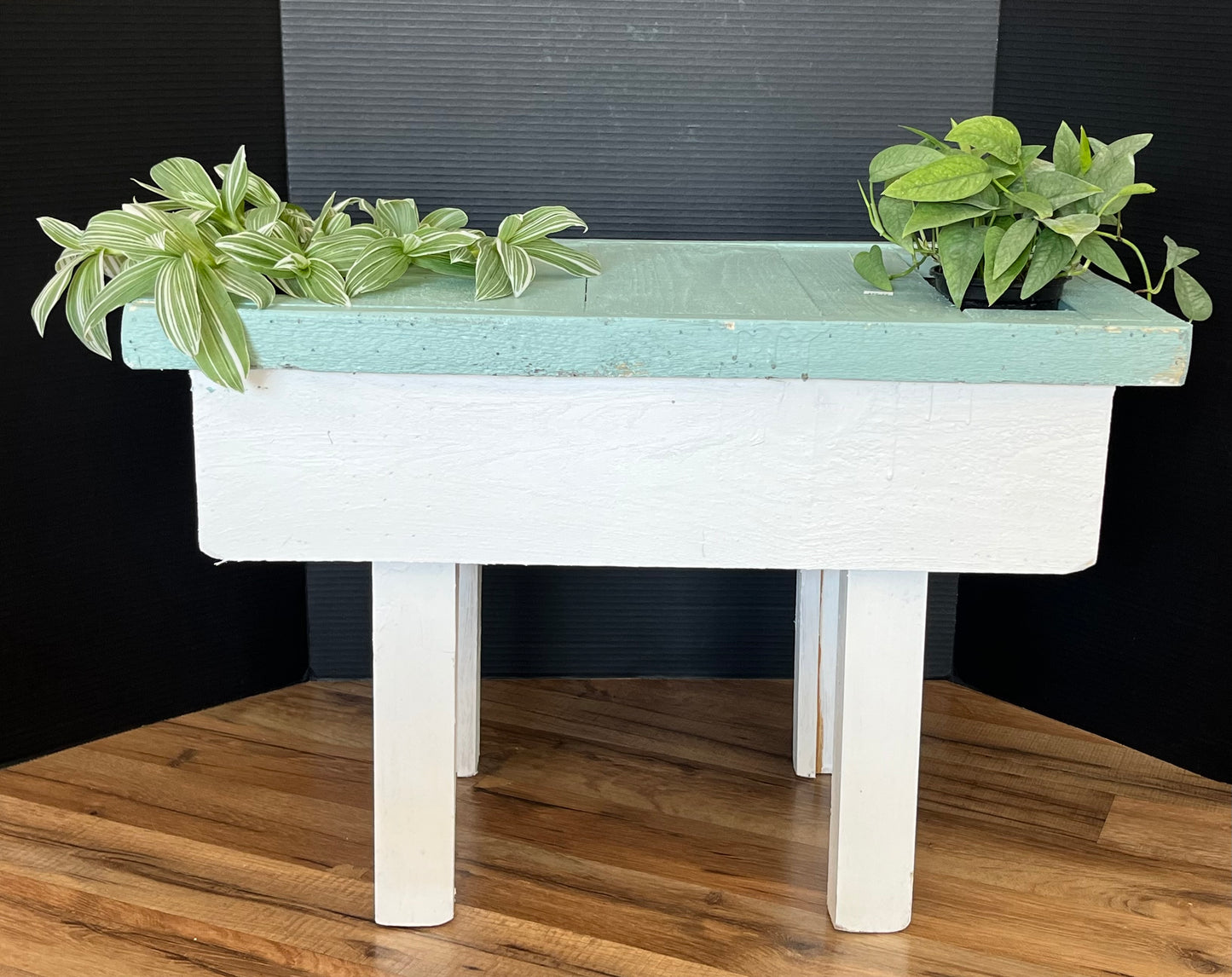 Custom Bench with Flower Planter Pockets
