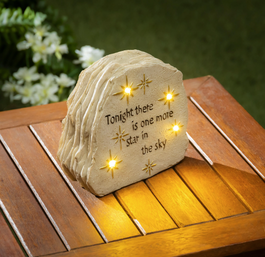 Solar Sentimental Memorial Garden Statue, Stars