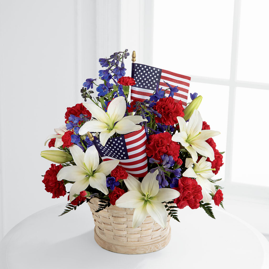 American Glory Bouquet – White Lilies N Paradise, Kokomo IN