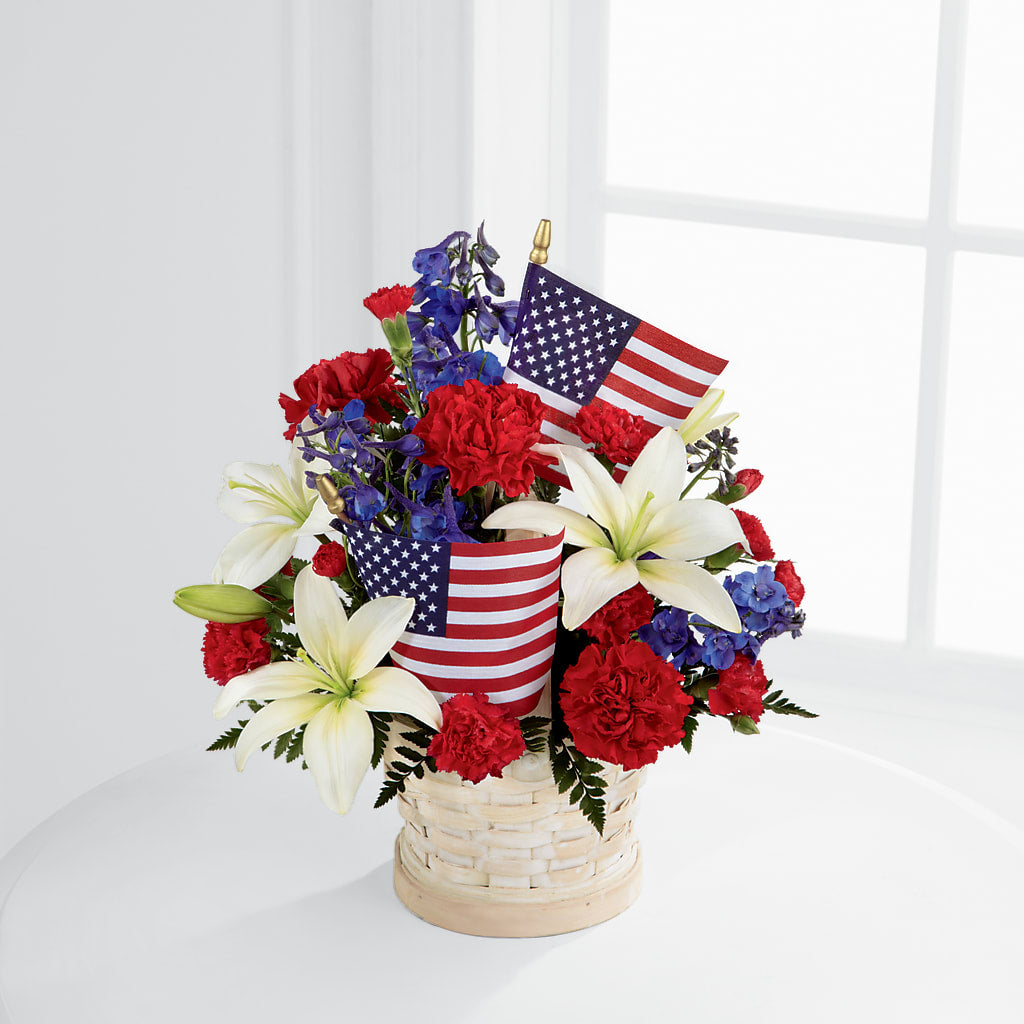 American Glory Bouquet – White Lilies N Paradise, Kokomo IN