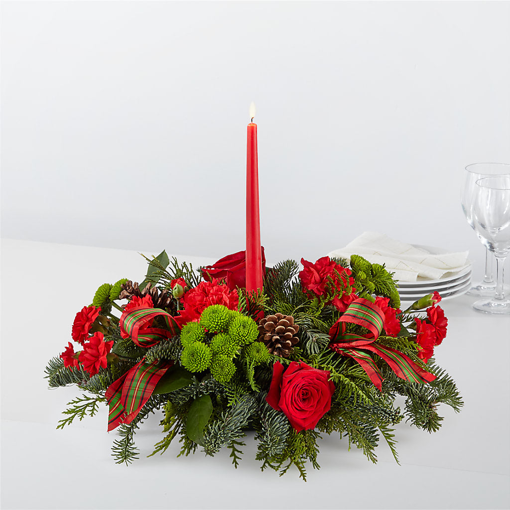 By the Candlelight Centerpiece – White Lilies N Paradise, Kokomo IN