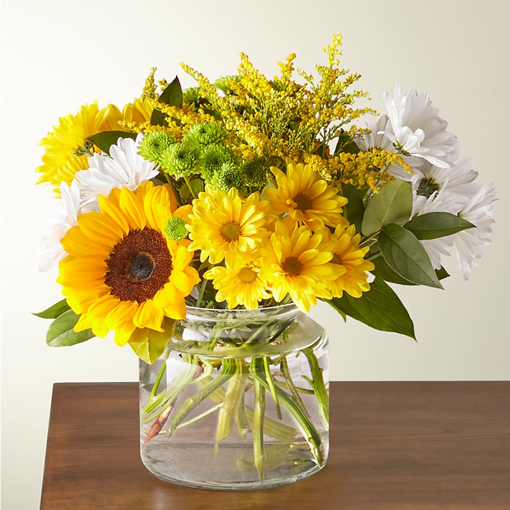 Hello Sunshine Bouquet – White Lilies N Paradise, Kokomo IN