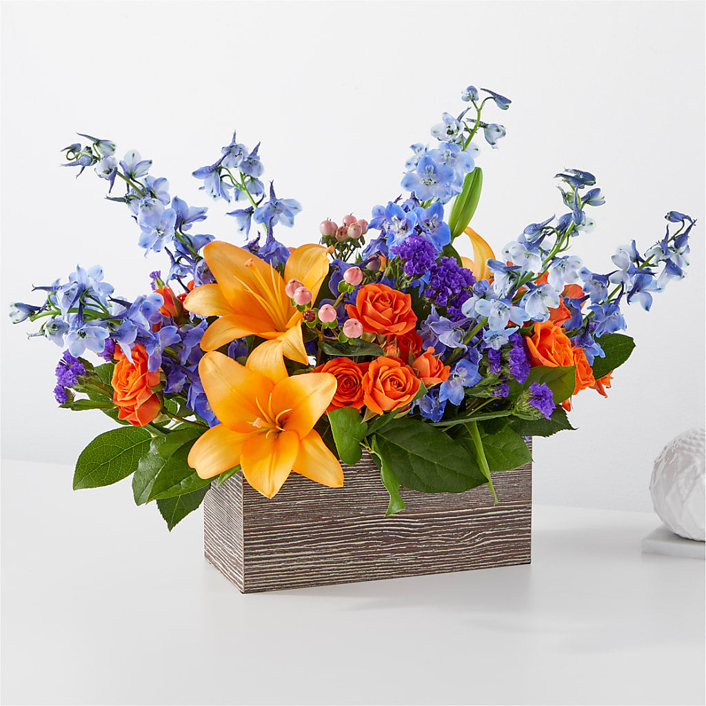 Radiant Citrus Box Bouquet – White Lilies N Paradise, Kokomo IN