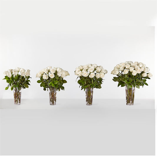 Long Stem White Rose Bouquet – White Lilies N Paradise, Kokomo IN