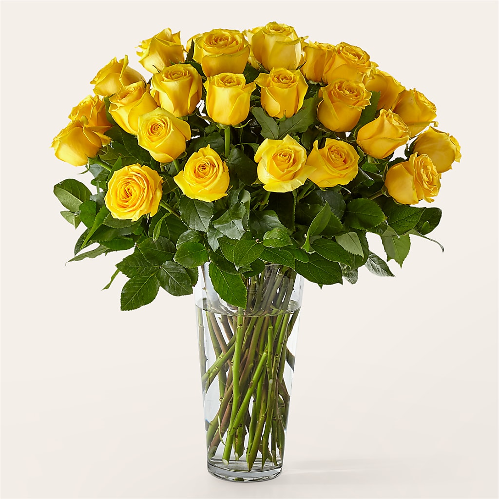 Long Stem Yellow Rose Bouquet – White Lilies N Paradise, Kokomo IN