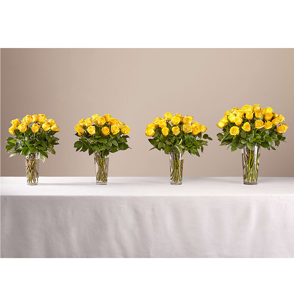 Long Stem Yellow Rose Bouquet – White Lilies N Paradise, Kokomo IN