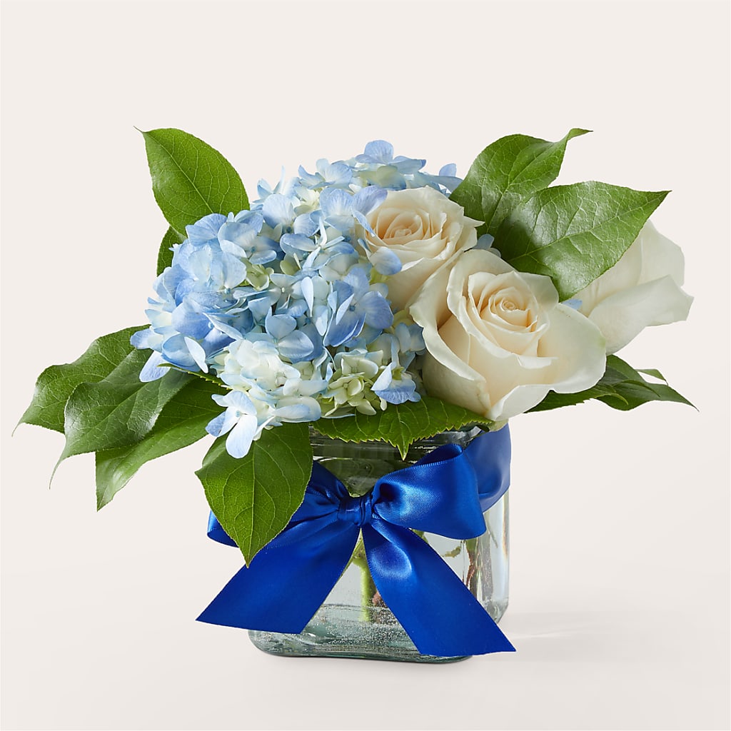 Sky Blue Delight Bouquet – White Lilies N Paradise, Kokomo IN