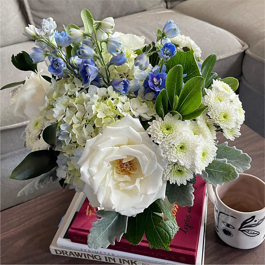 Clear Skies Bouquet – White Lilies N Paradise, Kokomo IN