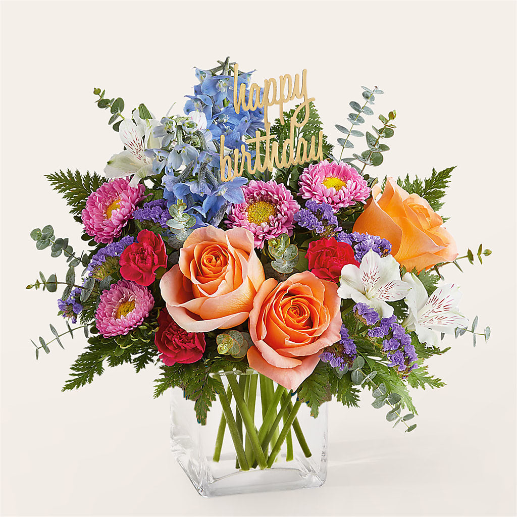 Birthday Bash Bouquet – White Lilies N Paradise, Kokomo IN