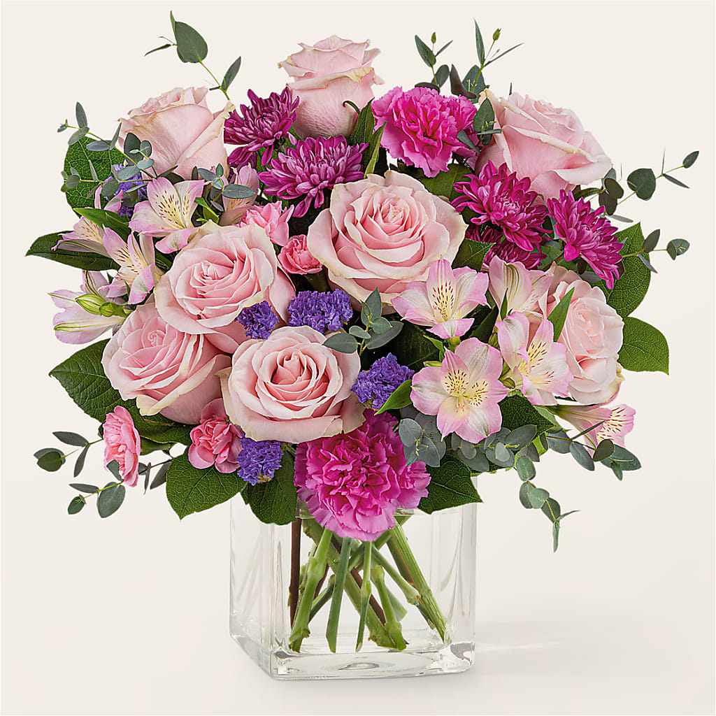 Rosy Radiance Bouquet – White Lilies N Paradise, Kokomo IN