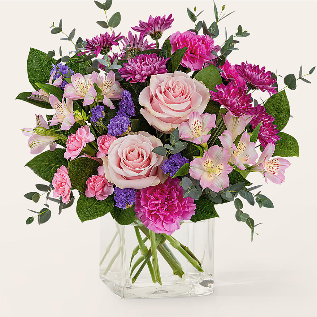 Rosy Radiance Bouquet – White Lilies N Paradise, Kokomo IN