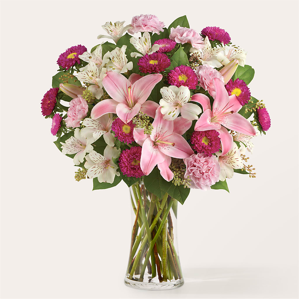 Feeling Fuchsia Bouquet – White Lilies N Paradise, Kokomo IN