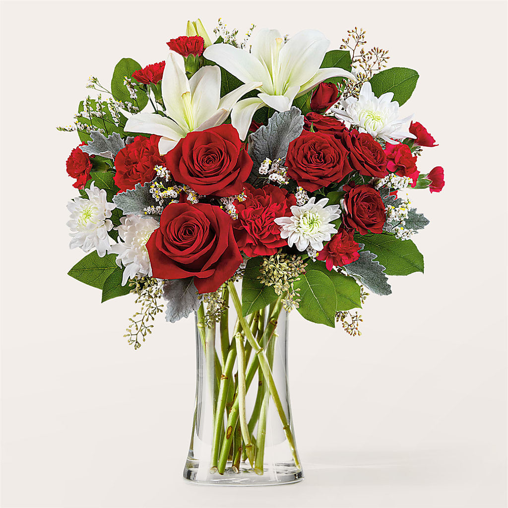 Floral Symphony Bouquet – White Lilies N Paradise, Kokomo IN