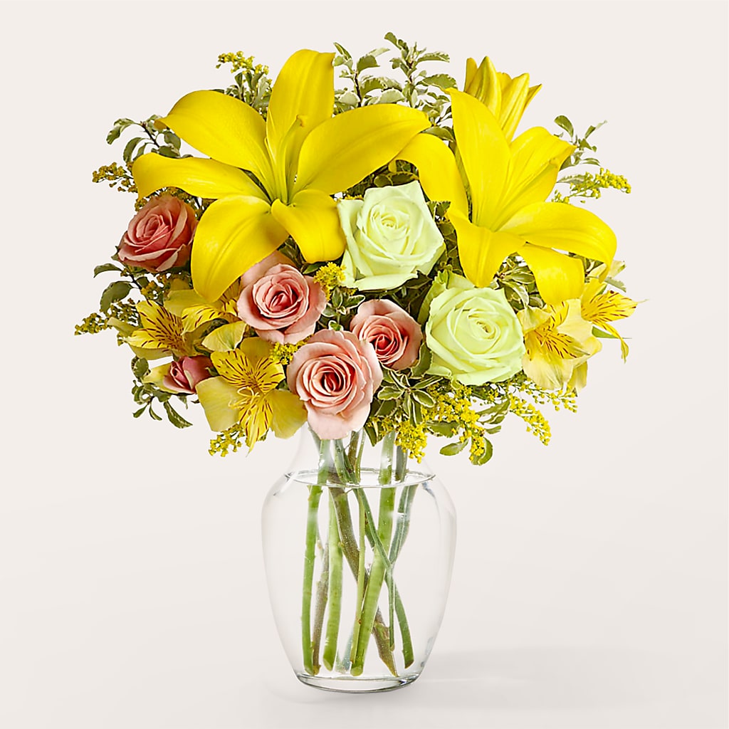 Sunburst Bouquet – White Lilies N Paradise, Kokomo IN