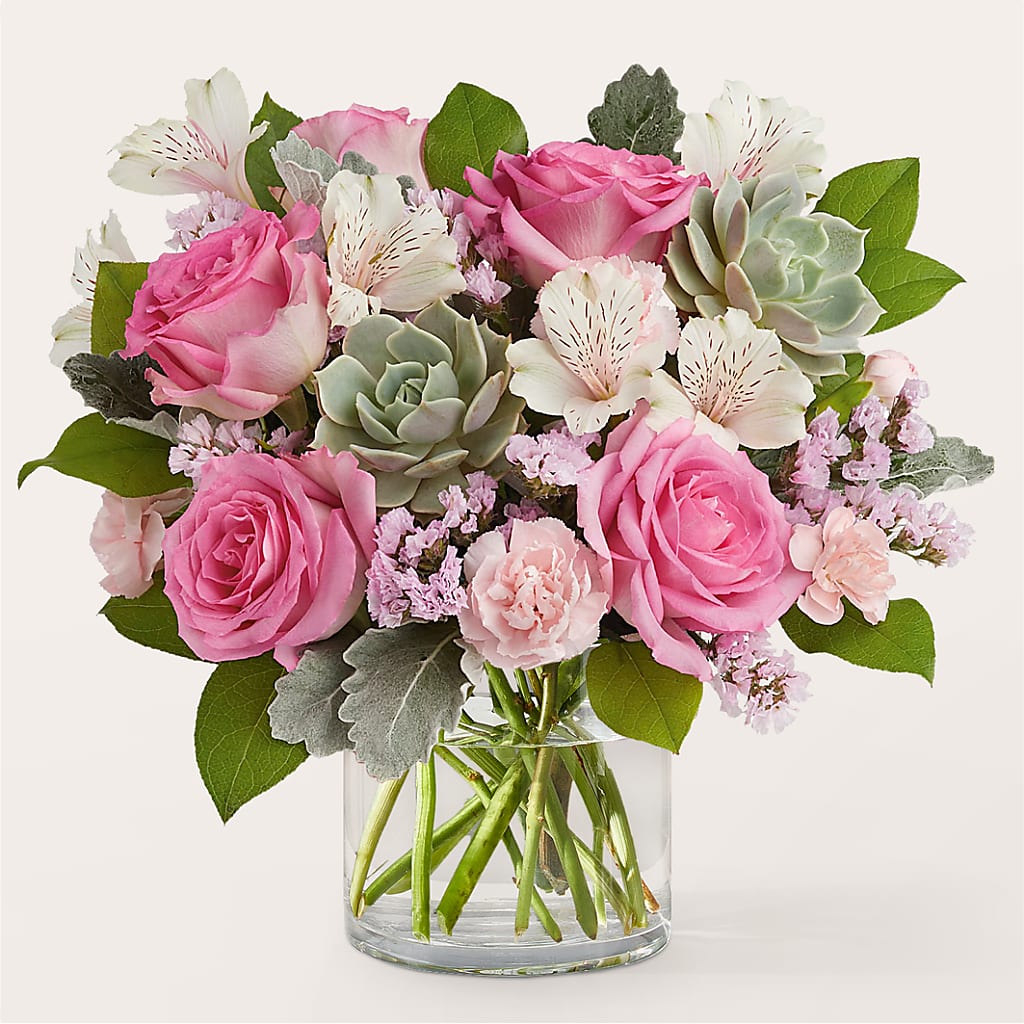 Dusty Rose Bouquet – White Lilies N Paradise, Kokomo IN