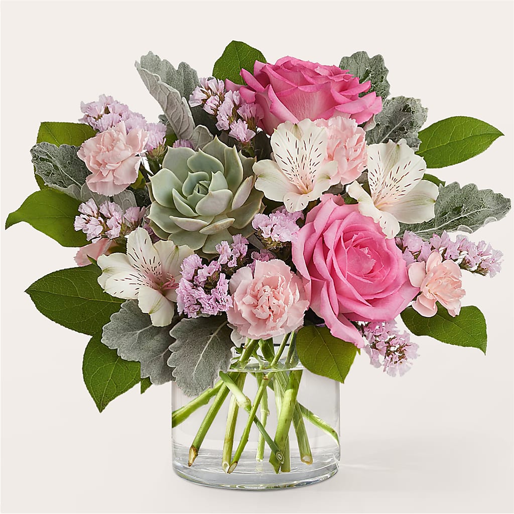 Dusty Rose Bouquet – White Lilies N Paradise, Kokomo IN