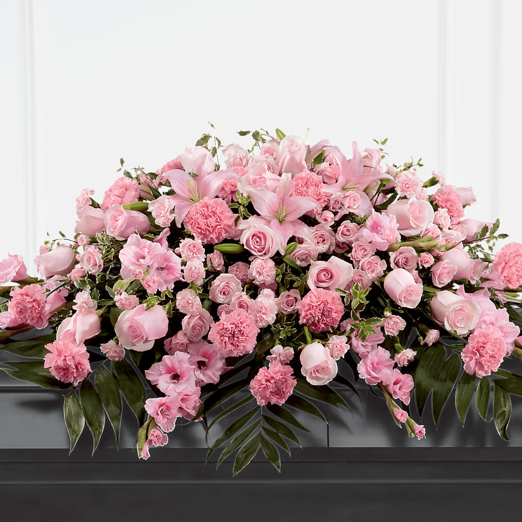 Garden of Comfort Casket Spray (Standard) – White Lilies N Paradise, Kokomo IN