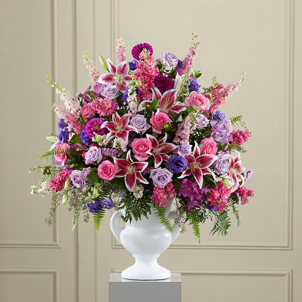 Peaceful Tribute Arrangement – White Lilies N Paradise, Kokomo IN