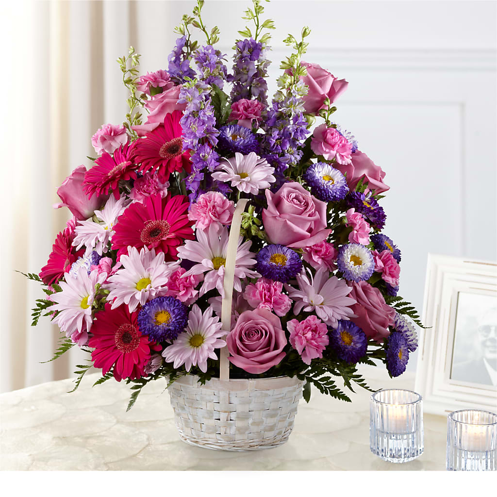Pastel Peace Basket – White Lilies N Paradise, Kokomo IN