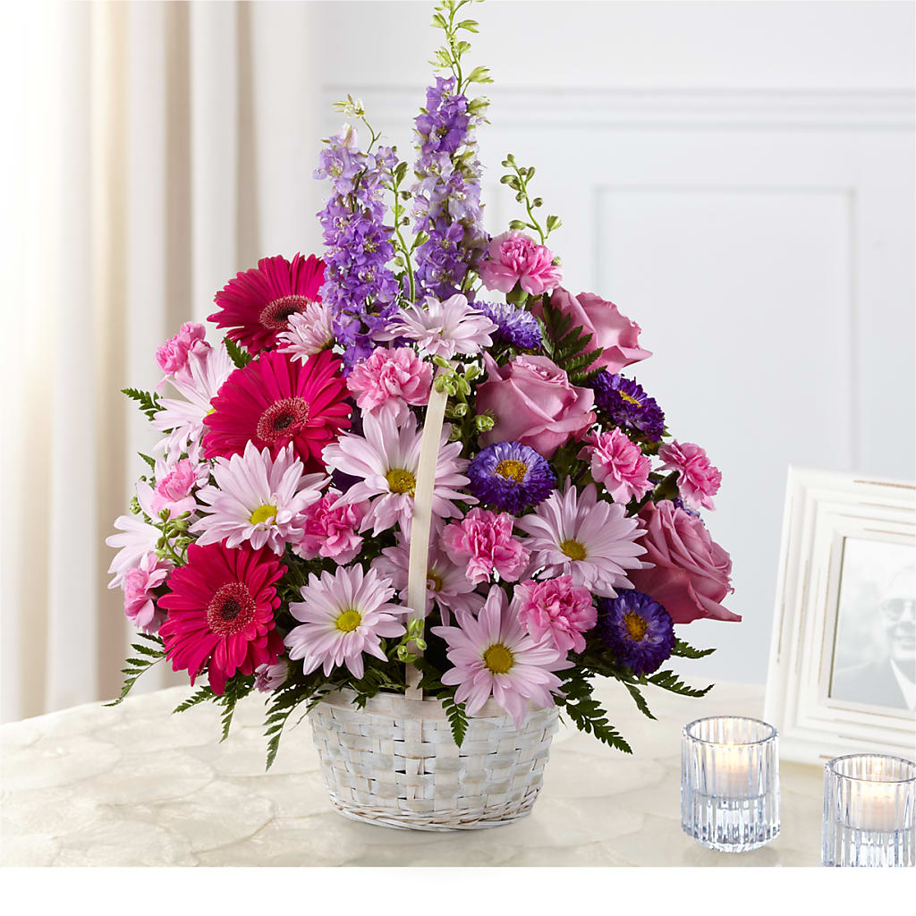 Pastel Peace Basket – White Lilies N Paradise, Kokomo IN
