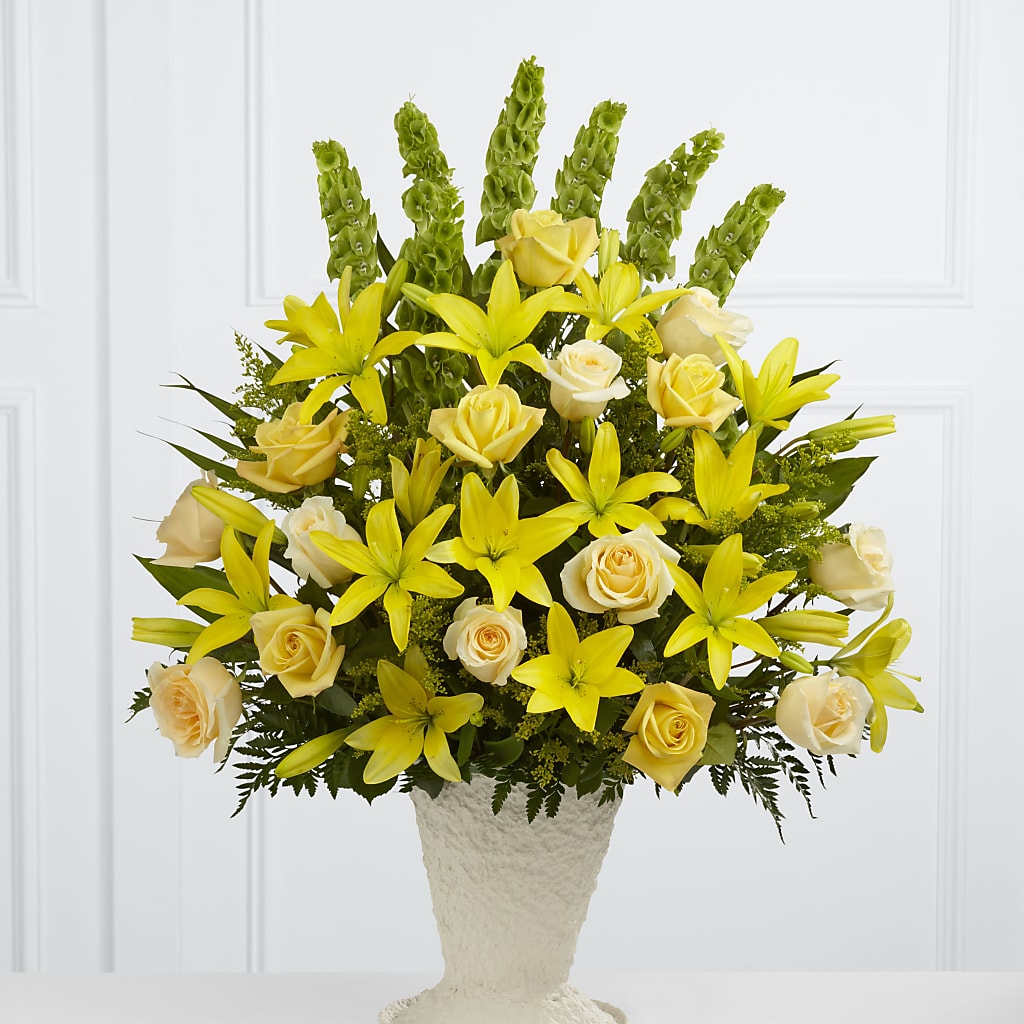 Golden Memories Arrangement – White Lilies N Paradise, Kokomo IN