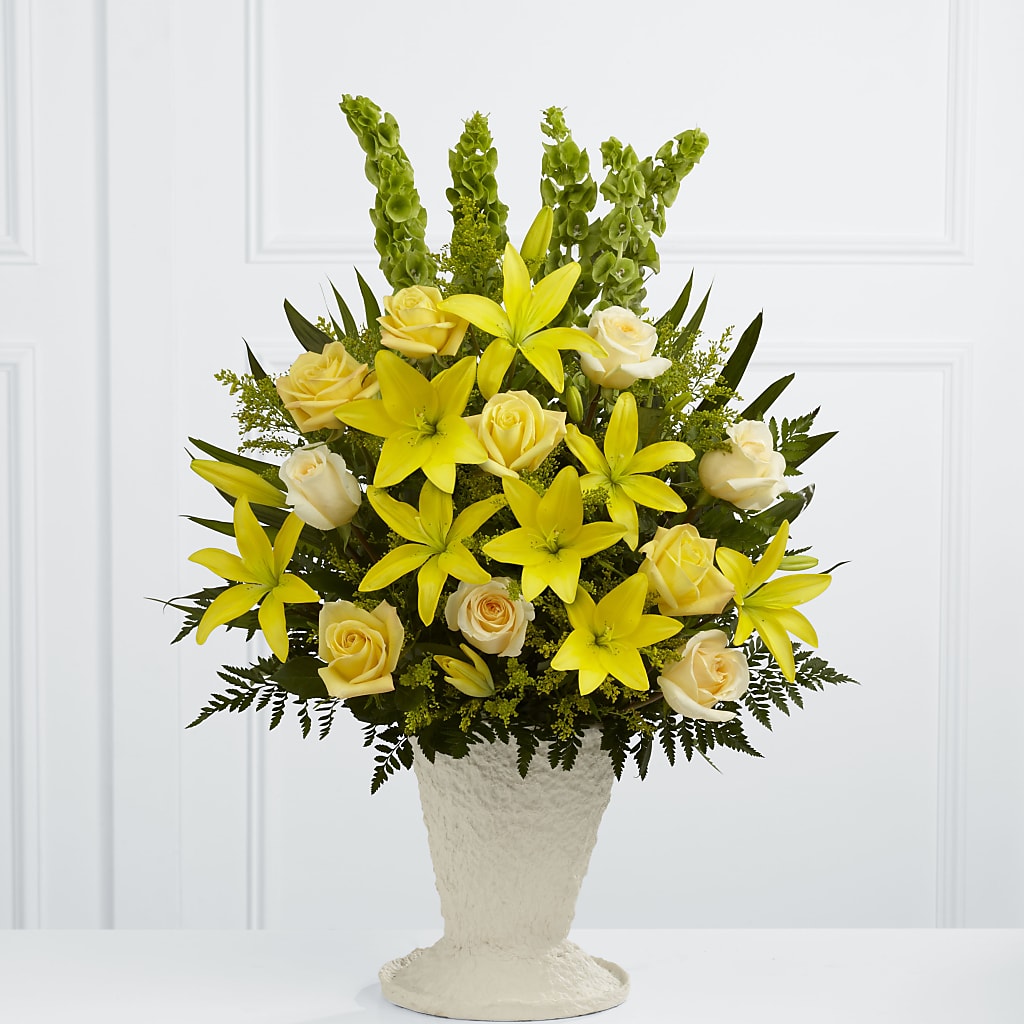 Golden Memories Arrangement – White Lilies N Paradise, Kokomo IN