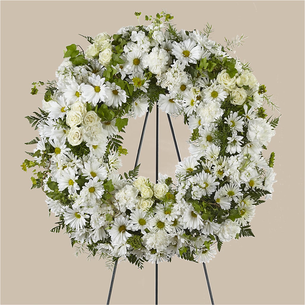 Faithful Wishes Wreath – White Lilies N Paradise, Kokomo IN