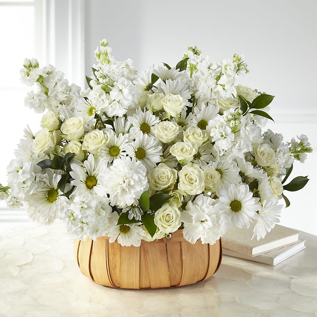 Graceful Garden Basket – White Lilies N Paradise, Kokomo IN