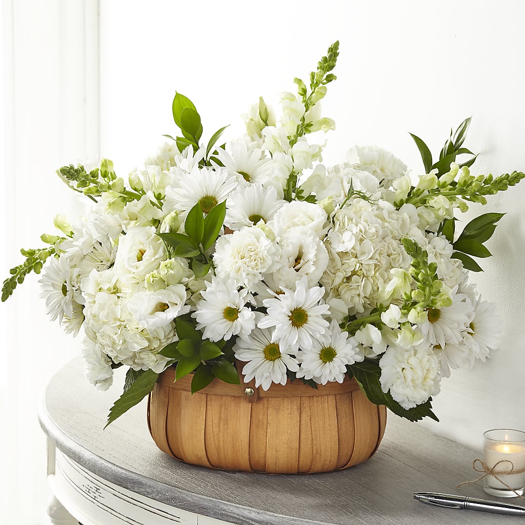 Pure Ivory Basket – White Lilies N Paradise, Kokomo IN