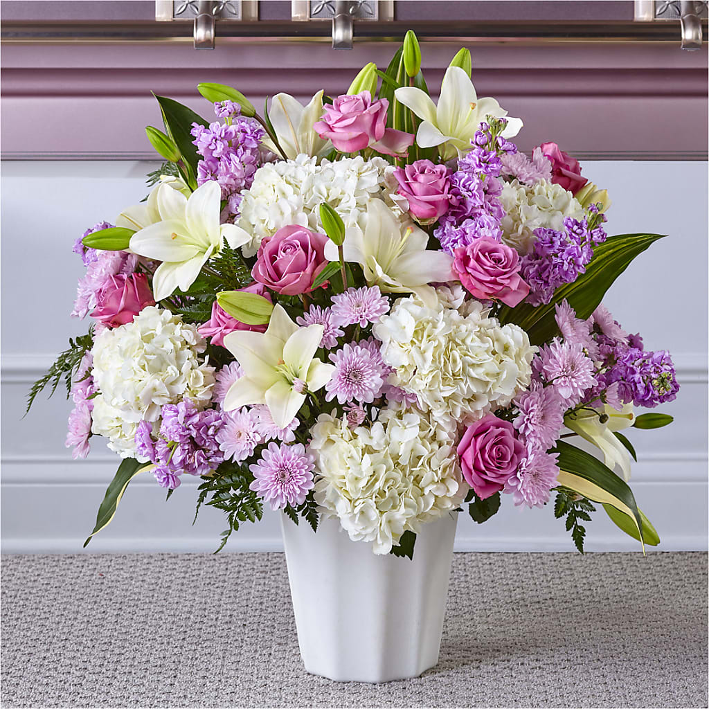 Heaven Sent Floor Basket – White Lilies N Paradise, Kokomo IN