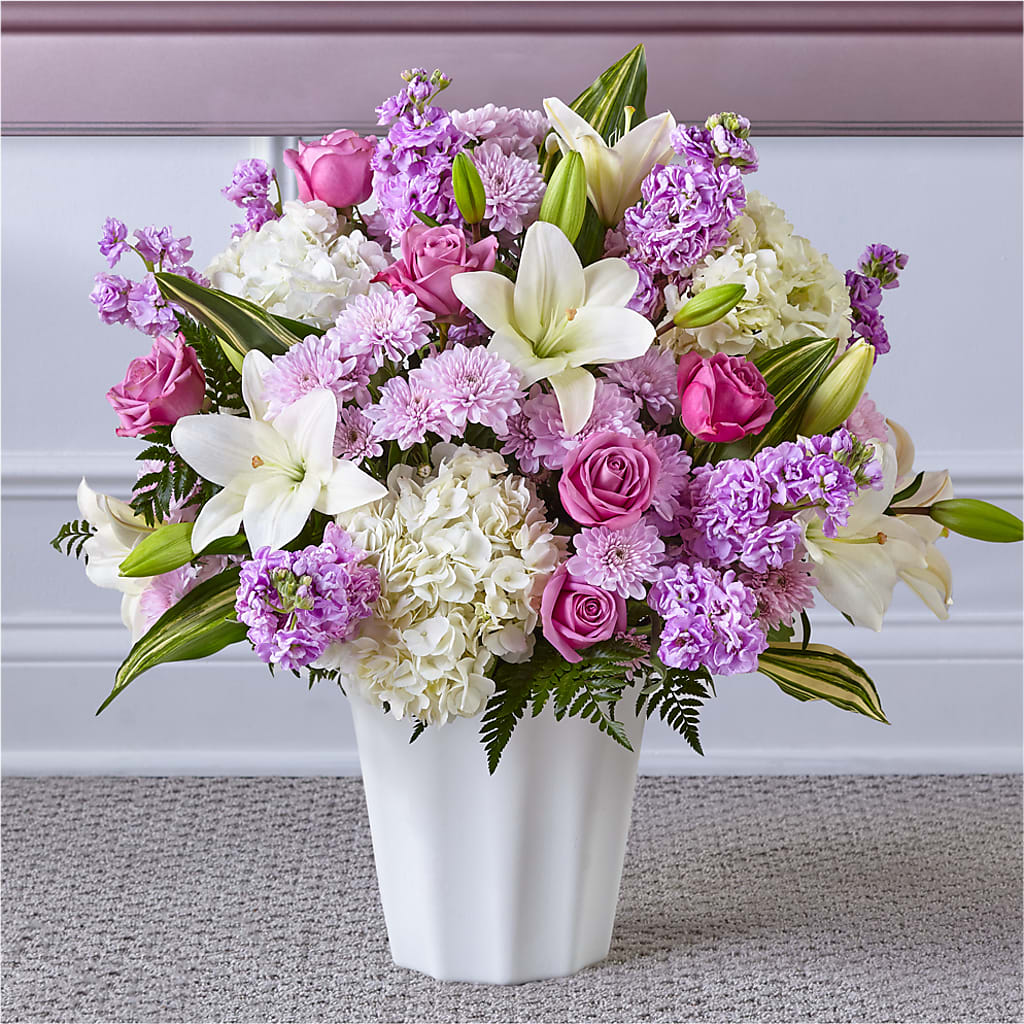 Heaven Sent Floor Basket – White Lilies N Paradise, Kokomo IN