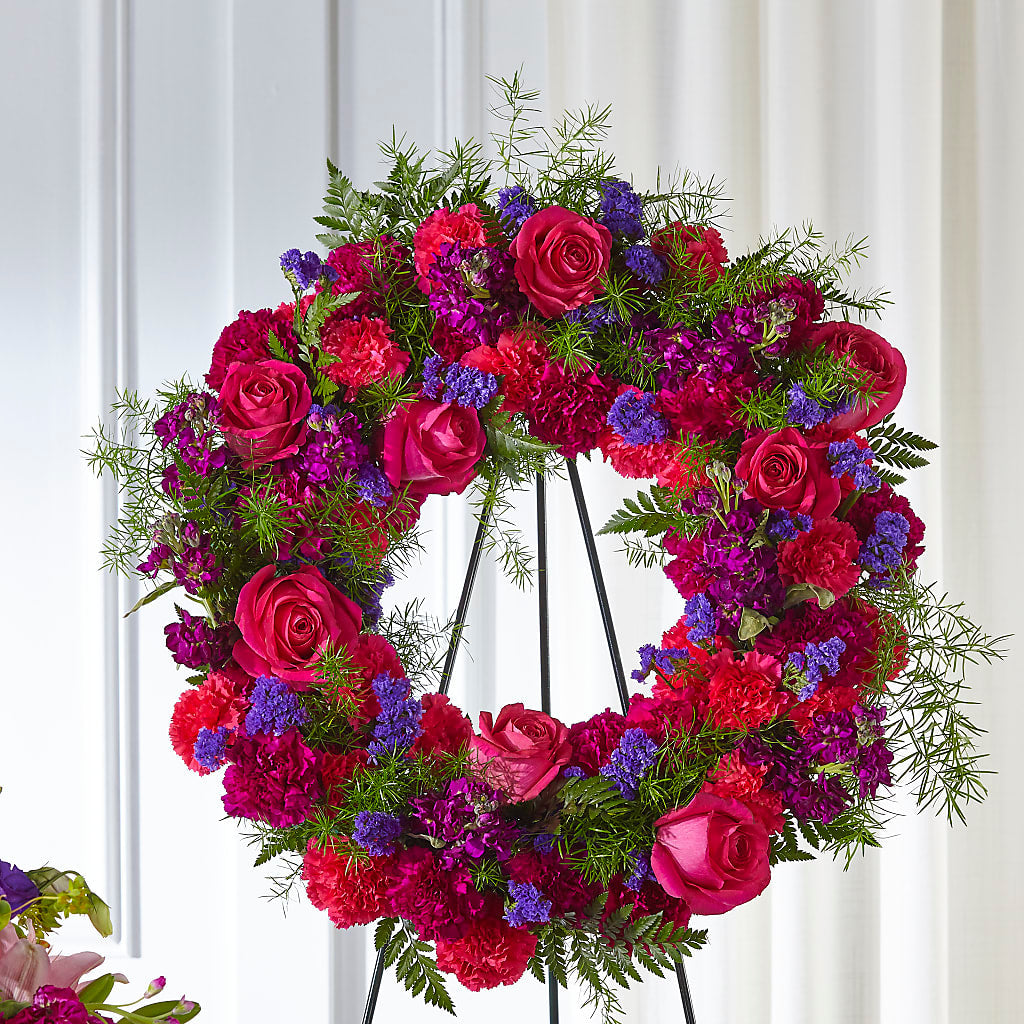 Calming Colors Wreath – White Lilies N Paradise, Kokomo IN