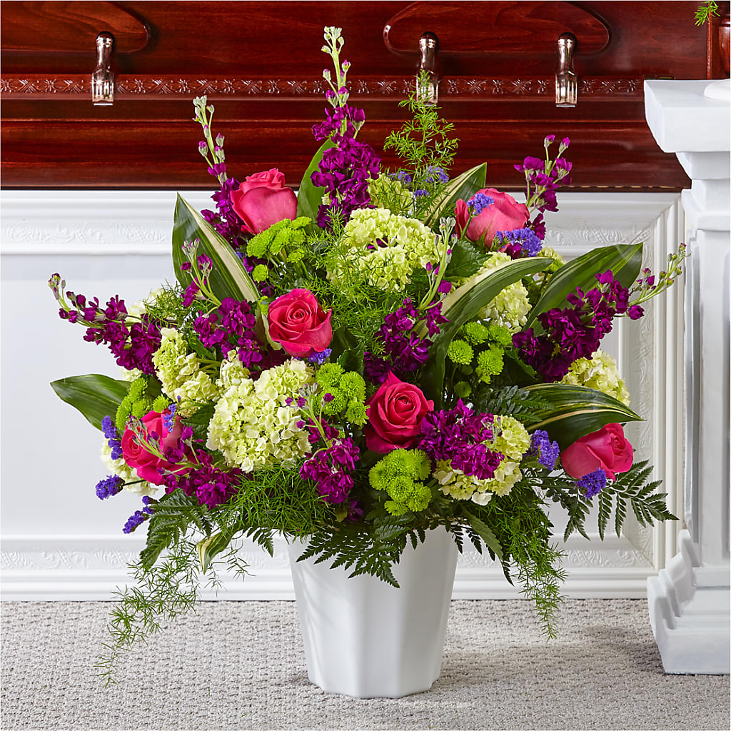 Beautiful Horizons Floor Basket – White Lilies N Paradise, Kokomo IN