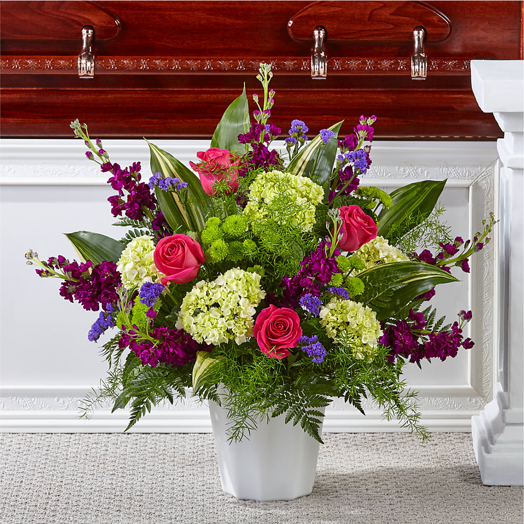 Beautiful Horizons Floor Basket – White Lilies N Paradise, Kokomo IN