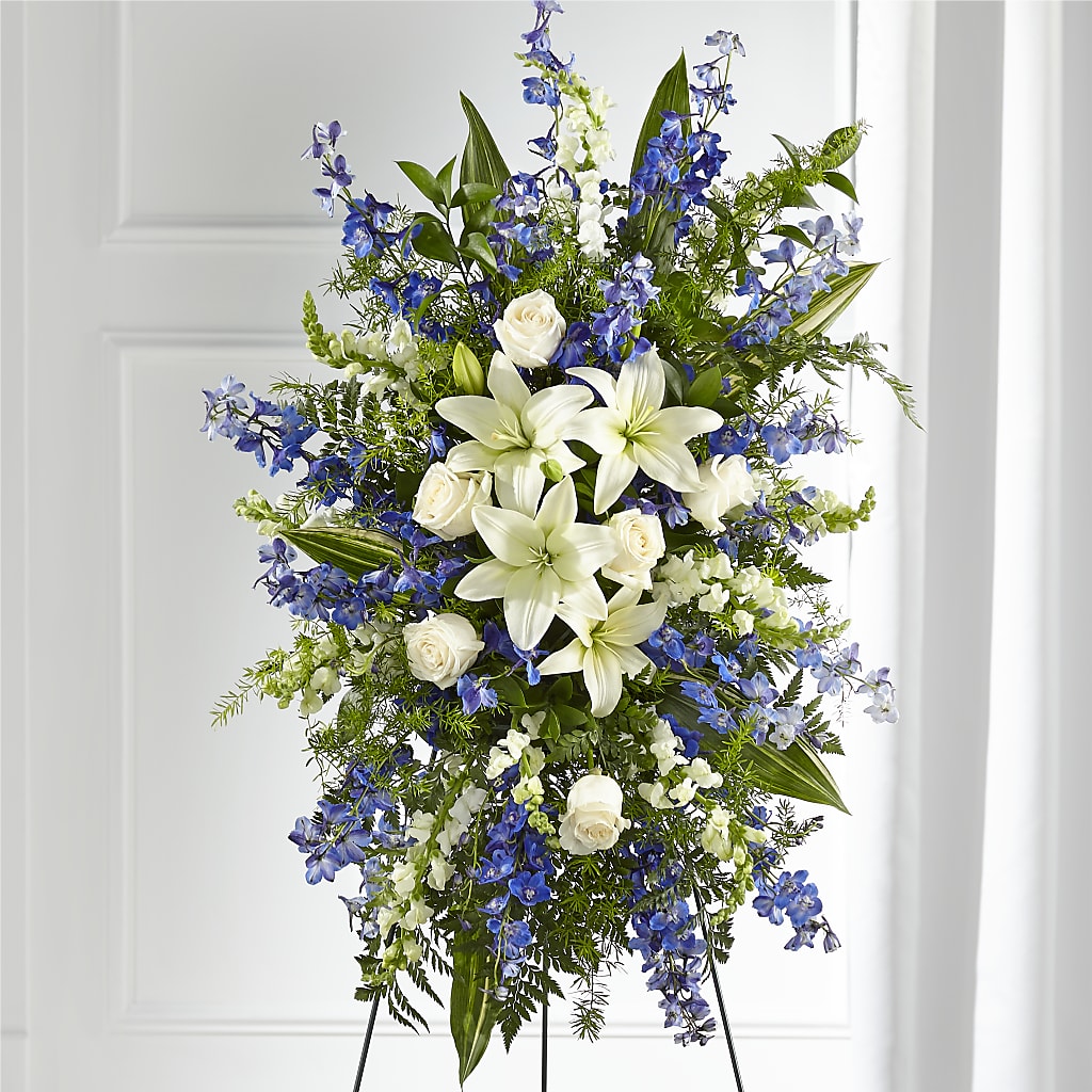 Faithful Friend Standing Spray – White Lilies N Paradise, Kokomo IN