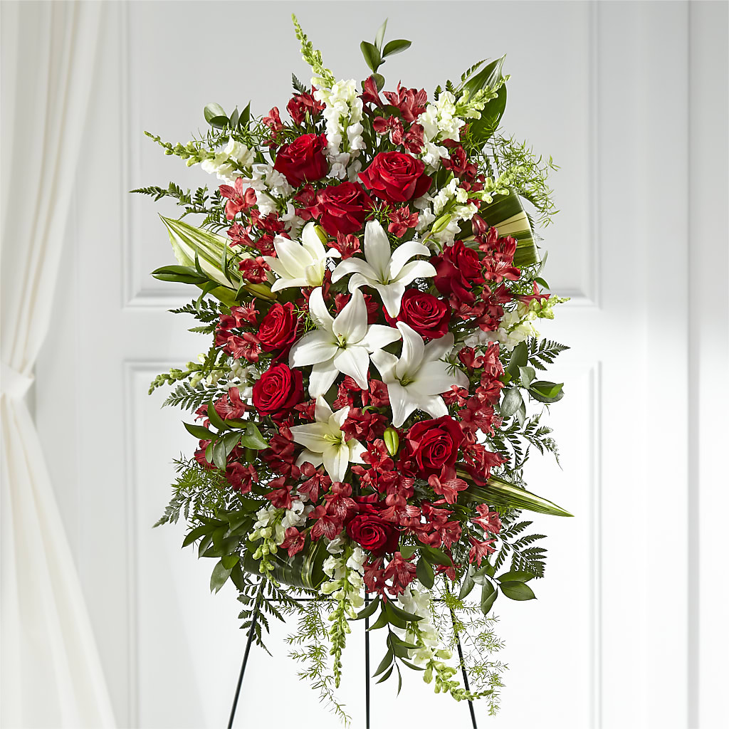 Everlasting Memory Standing Spray – White Lilies N Paradise, Kokomo IN