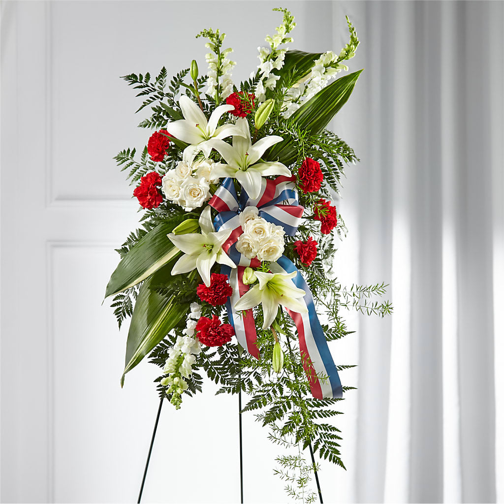Stars of Life Standing Spray – White Lilies N Paradise, Kokomo IN
