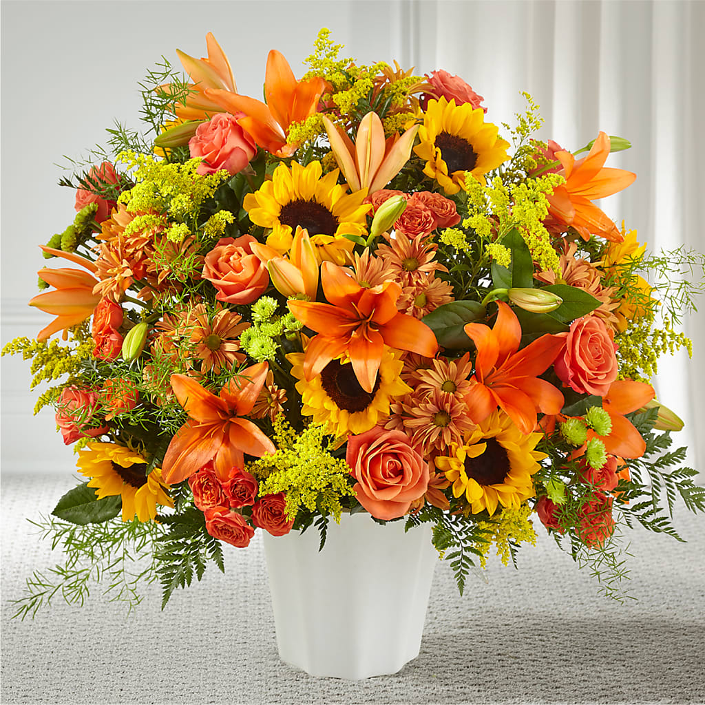 Harvest Thoughts Floor Basket – White Lilies N Paradise, Kokomo IN