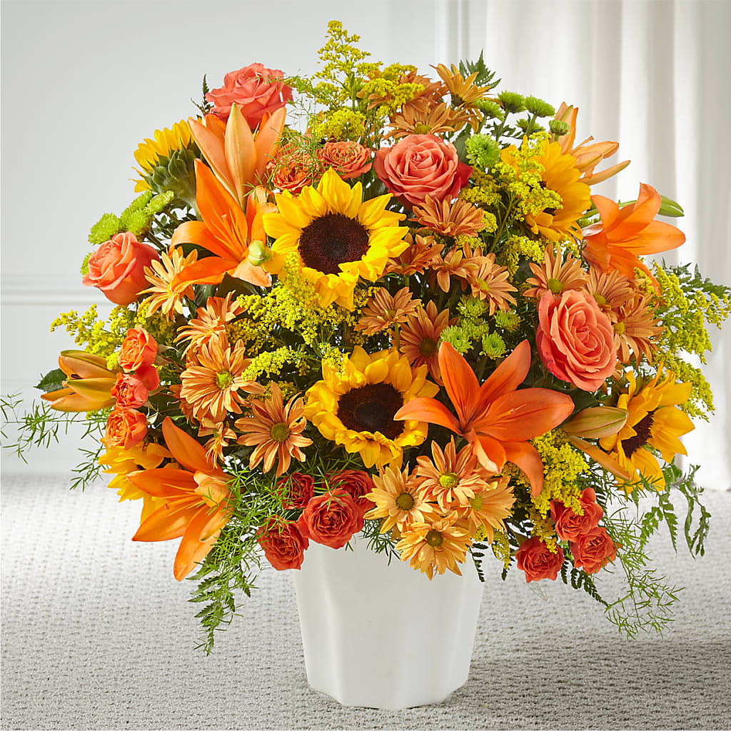 Harvest Thoughts Floor Basket – White Lilies N Paradise, Kokomo IN