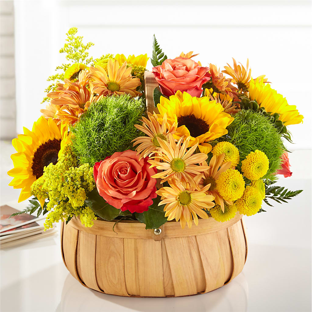 Harvest Sunflower Basket – White Lilies N Paradise, Kokomo IN