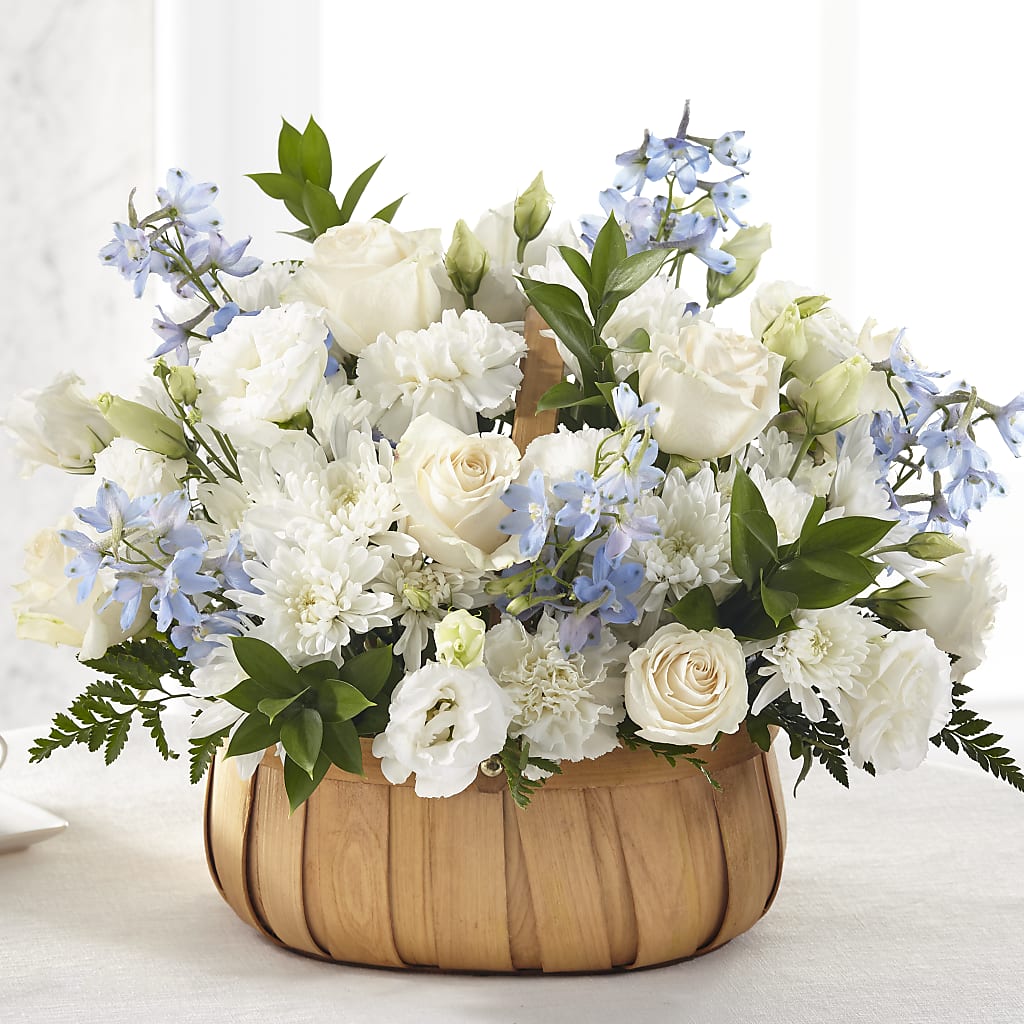 Sincerely Heartfelt Basket – White Lilies N Paradise, Kokomo IN