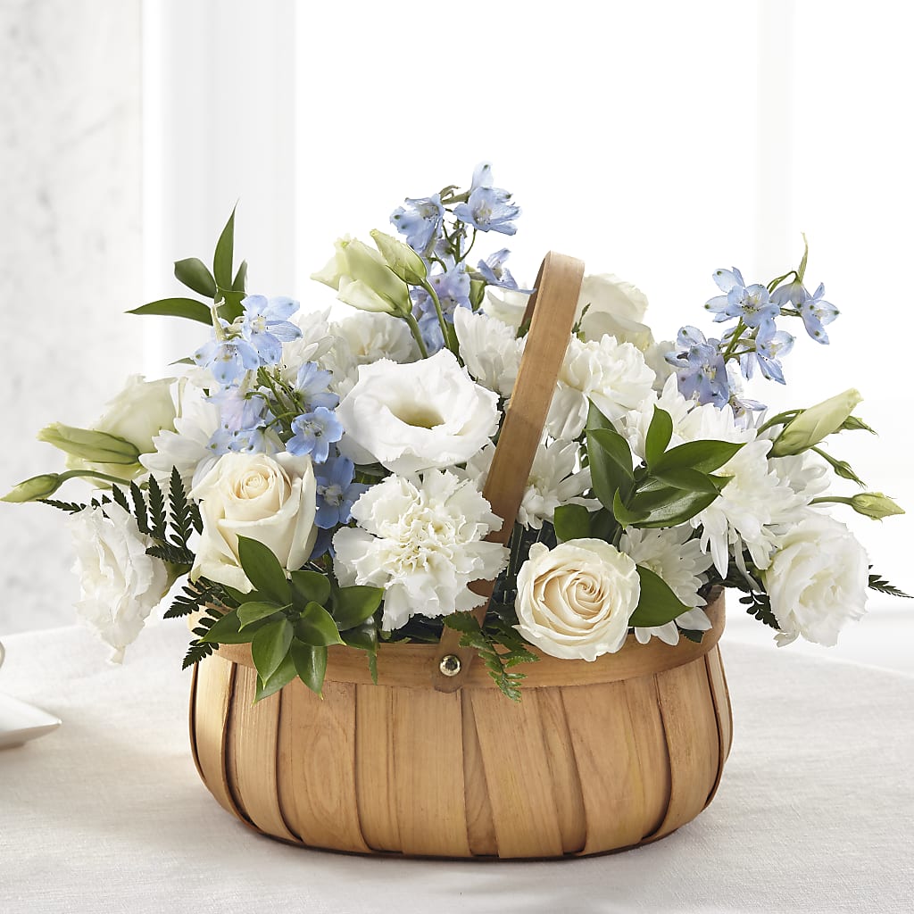 Sincerely Heartfelt Basket – White Lilies N Paradise, Kokomo IN