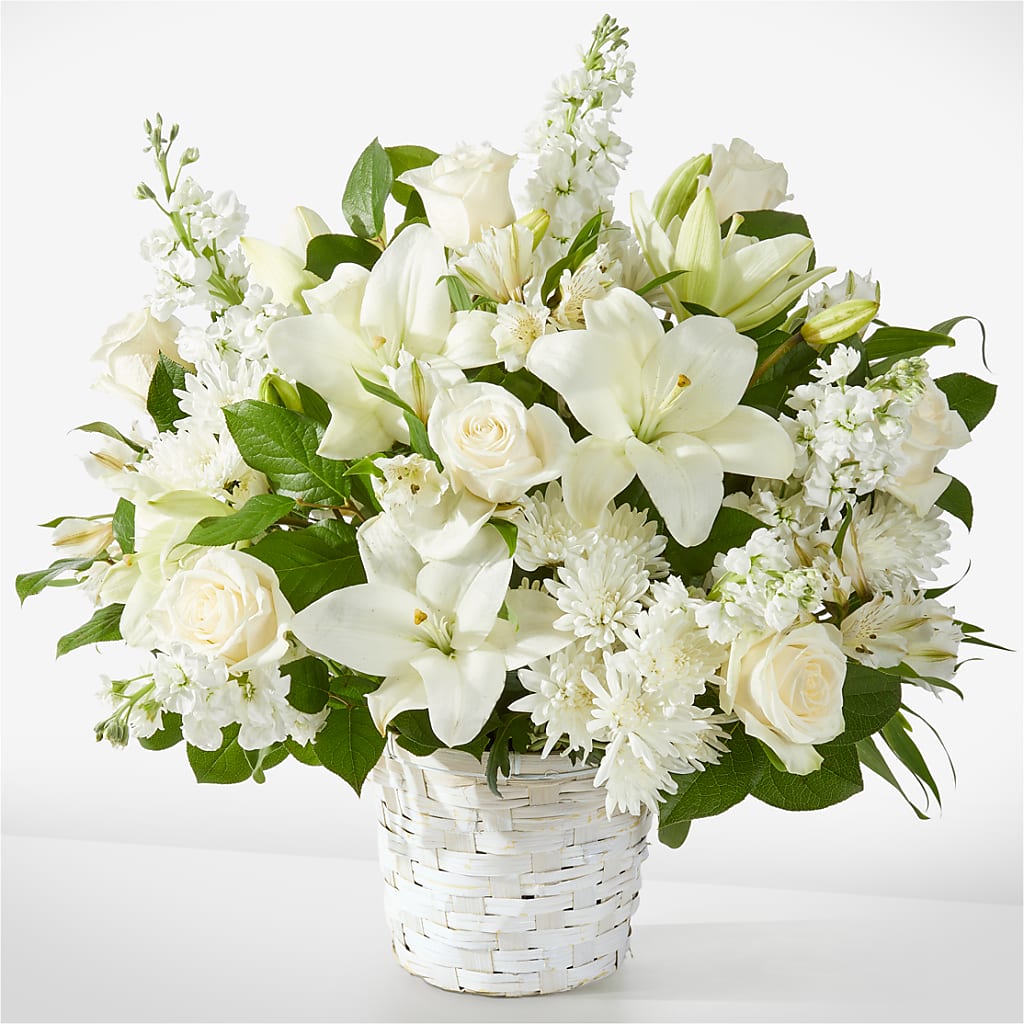 Peaceful Reflections Arrangement – White Lilies N Paradise, Kokomo IN