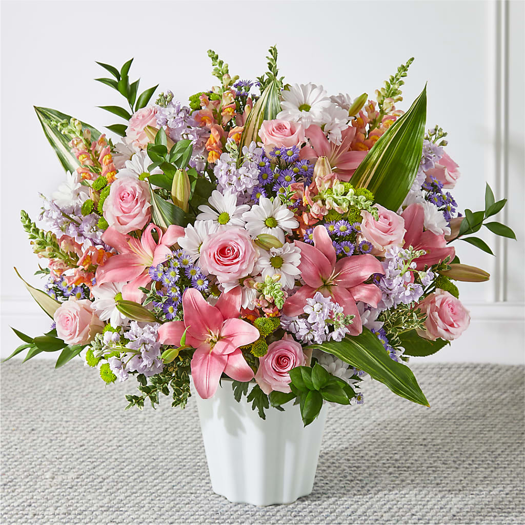 Abundant Compassion Floor Basket – White Lilies N Paradise, Kokomo IN