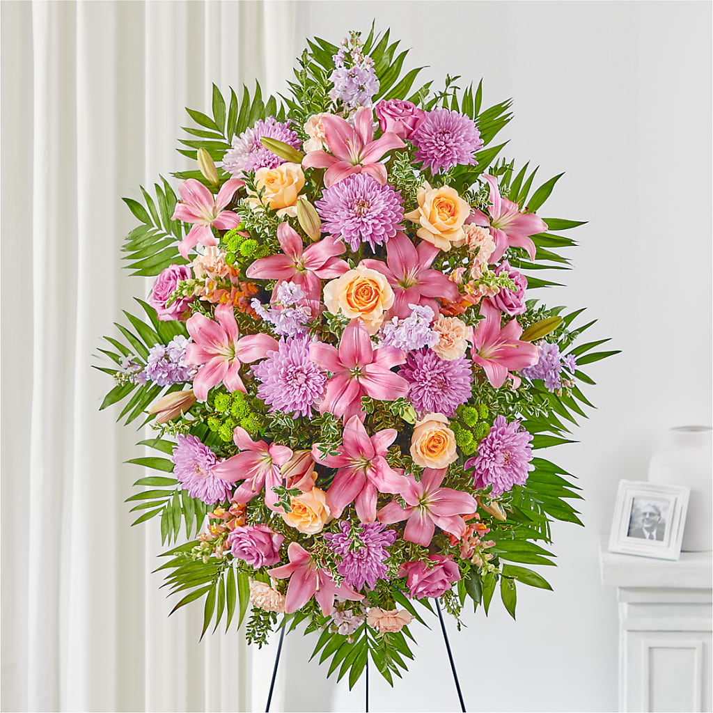 Love & Light Standing Spray – White Lilies N Paradise, Kokomo IN