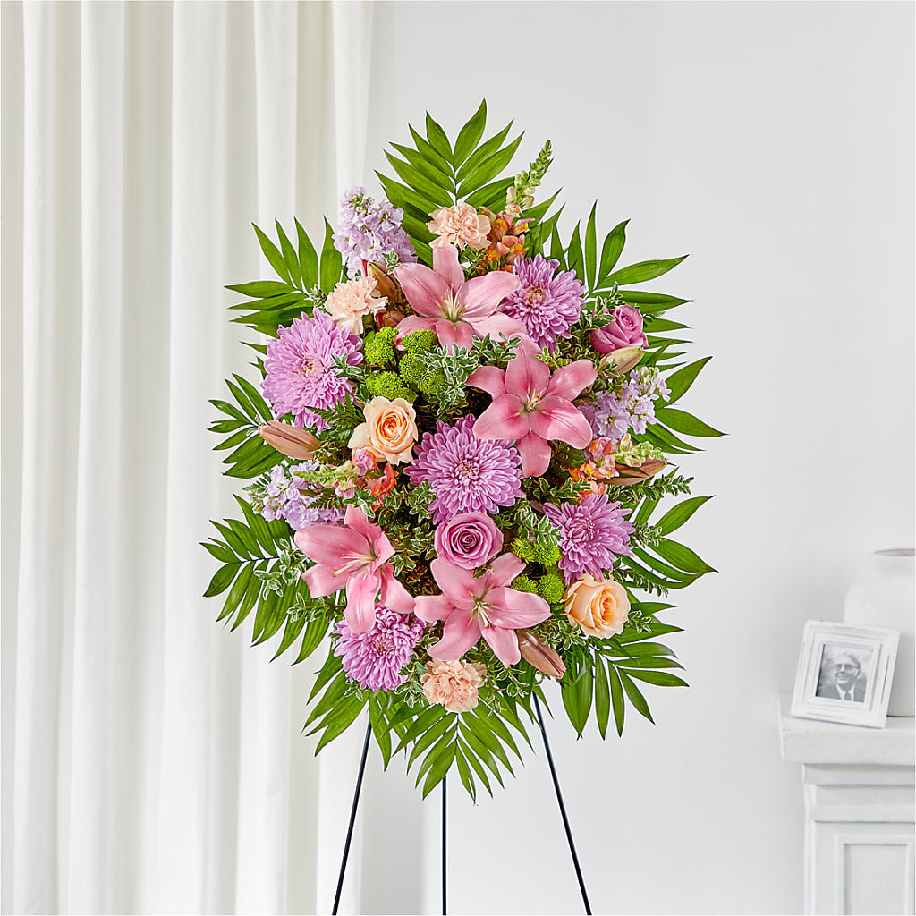 Love & Light Standing Spray – White Lilies N Paradise, Kokomo IN