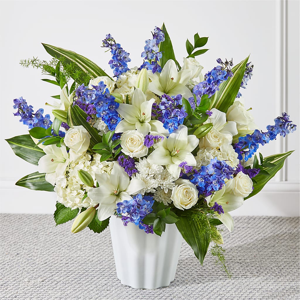 Take Comfort Floor Basket – White Lilies N Paradise, Kokomo IN