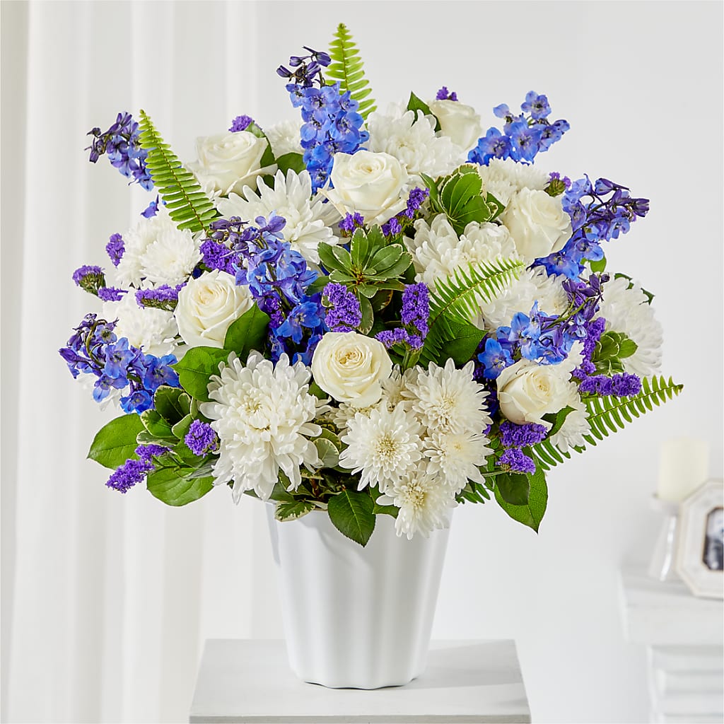 Hold Dear Tabletop Basket – White Lilies N Paradise, Kokomo IN