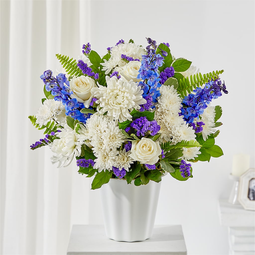 Hold Dear Tabletop Basket – White Lilies N Paradise, Kokomo IN