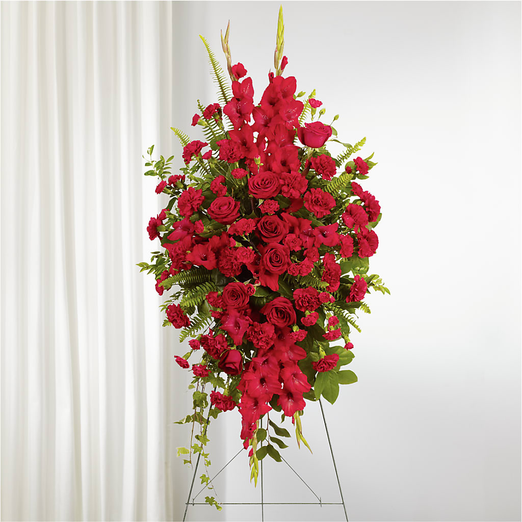 From the Heart Standing Spray – White Lilies N Paradise, Kokomo IN